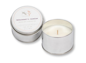 Cedarwood & Jasmine Scented Tin Candle | 3.5oz (100g)