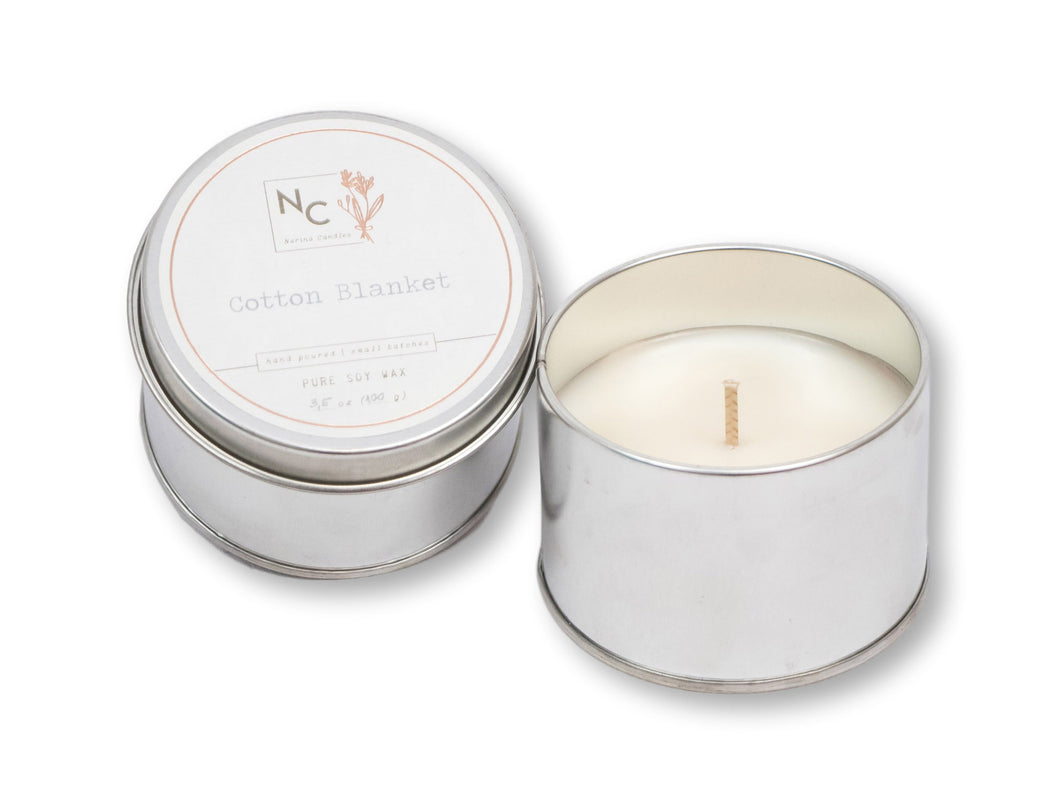 Cotton Blanket Scented Tin Candle | 3.5oz (100g)