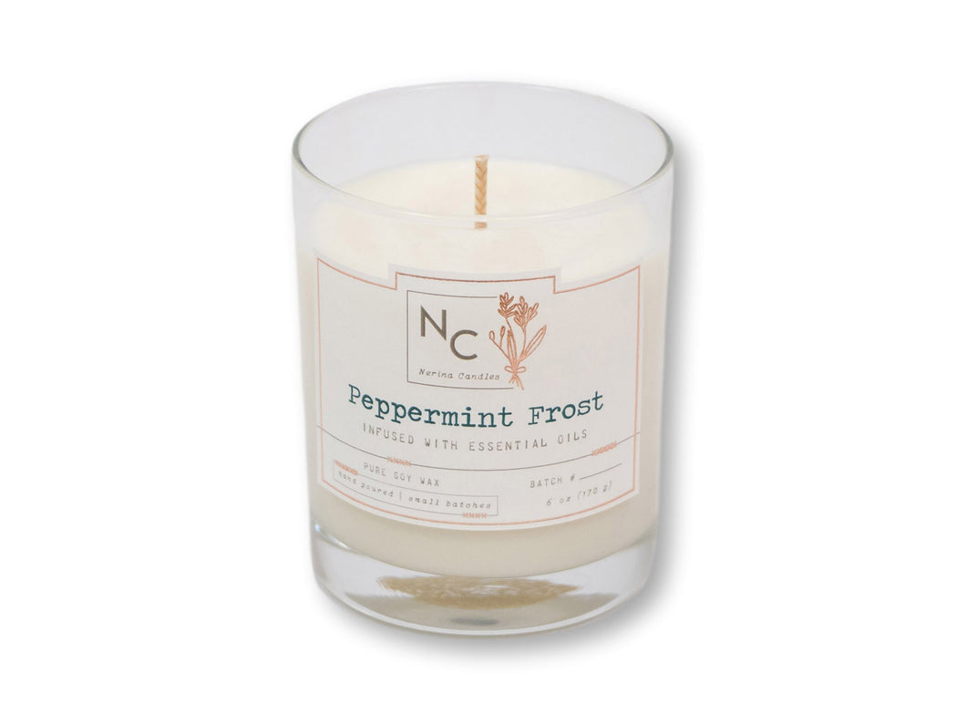 Peppermint Frost Scented Jar Candle | 6oz (170g)